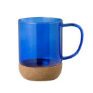 Taza 450ml de cristal de borosilicato con base de corcho