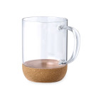 Taza 450ml de cristal de borosilicato con base de corcho