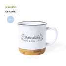 Taza de cerámica vintage 330 ml con base de bambú