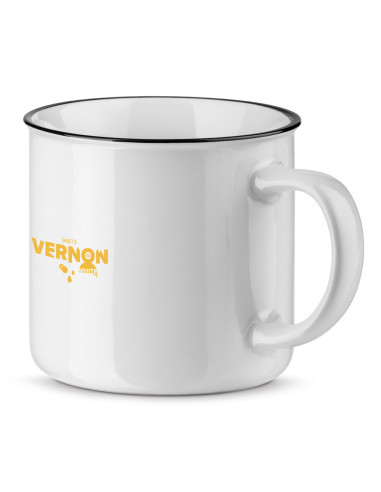 Taza de cerámica blanca estilo vintage de 360ml