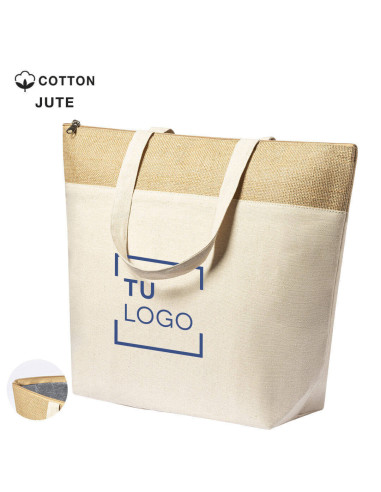 Bolsa Isotérmica Resistente de Algodón de 225g/m2 en Yute y  Aluminio