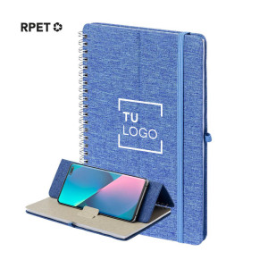 Libreta RPET 300D con Soporte para Smartphone