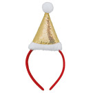 Diadema con gorro navideño lentejuelas