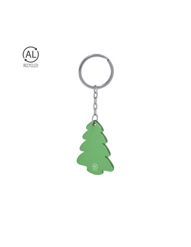 Llavero árbol de Navidad de aluminio reciclado