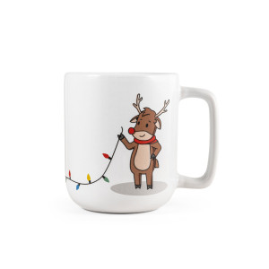 Taza de Navidad reno con luces