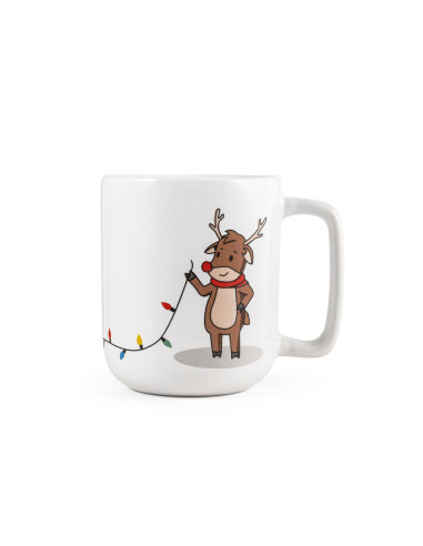 Taza de Navidad reno con luces