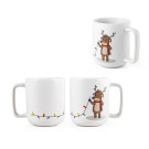 Taza de Navidad reno con luces