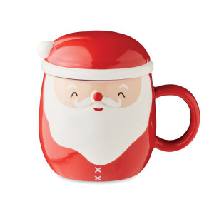 Taza de Navidad Papá Noel con tapa