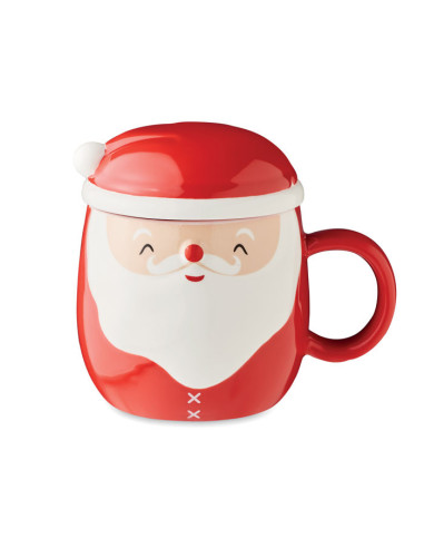 Taza de Navidad Papá Noel con tapa