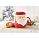 Taza de Navidad Papá Noel con tapa