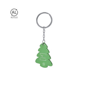 Llavero árbol de Navidad de aluminio reciclado