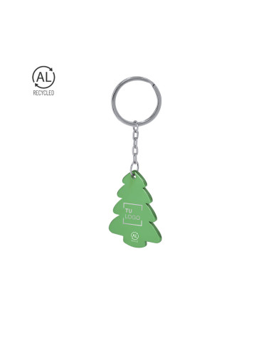 Llavero árbol de Navidad de aluminio reciclado