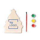 Set árbol de Navidad de madera para colorear